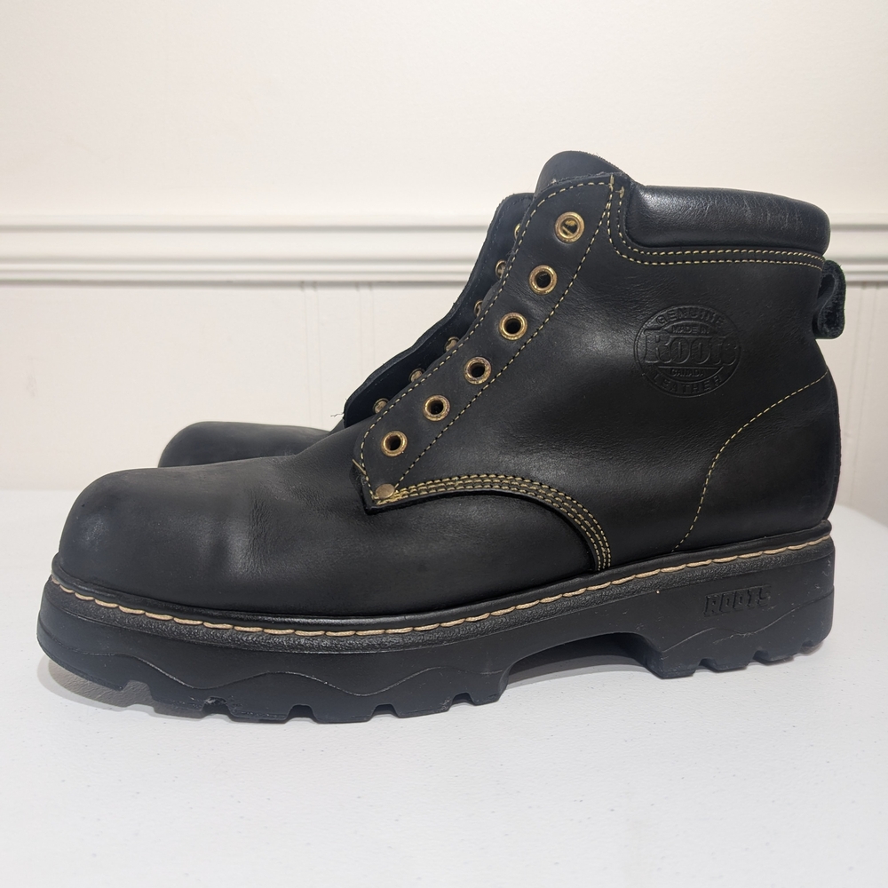 Roots Black Leather Men's Boots - size 10 men